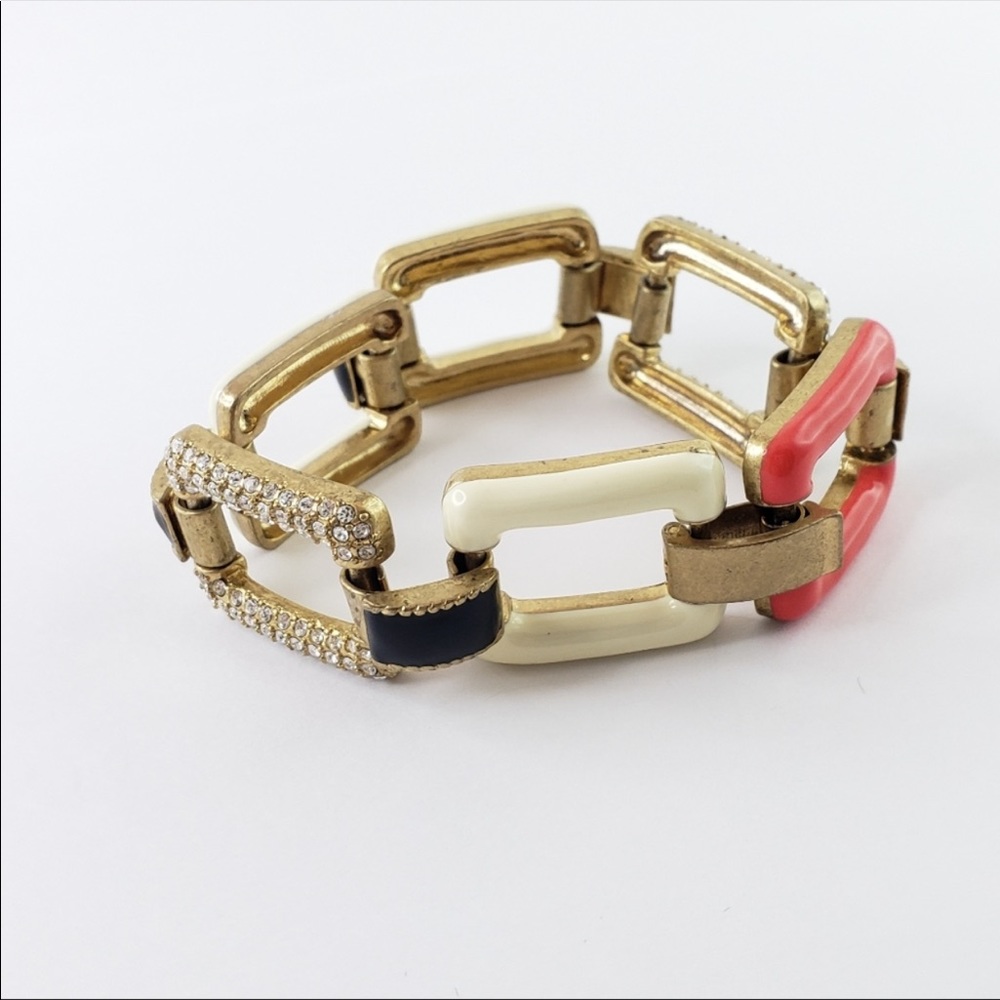 J. Crew Statement Bracelet Rectangular Open Links - image 2